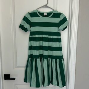 Hanna Andersson Girl’s playdress size 12, 150cm, green stripe , EUC